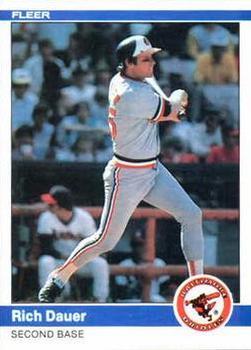 #4 Rich Dauer - Baltimore Orioles - 1984 Fleer Baseball