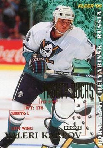 #4 Valeri Karpov - Anaheim Mighty Ducks - 1994-95 Fleer Hockey