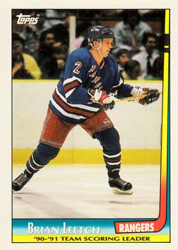 #4 Brian Leetch - New York Rangers - 1991-92 Topps Hockey - Team Scoring Leaders