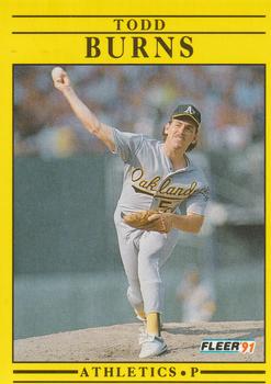 #4 Todd Burns - Oakland Athletics - 1991 Fleer Baseball