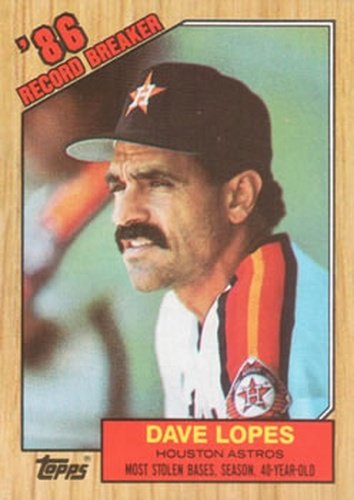 #4 Dave Lopes - Houston Astros - 1987 Topps Baseball