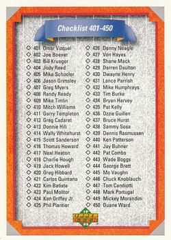 #500 Checklist: 401-500 - 1992 Upper Deck Baseball