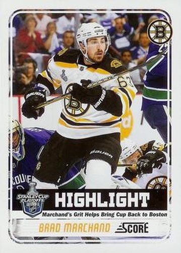 #500 Brad Marchand - Boston Bruins - 2011-12 Score Hockey