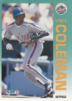 #500 Vince Coleman - New York Mets - 1992 Fleer Baseball