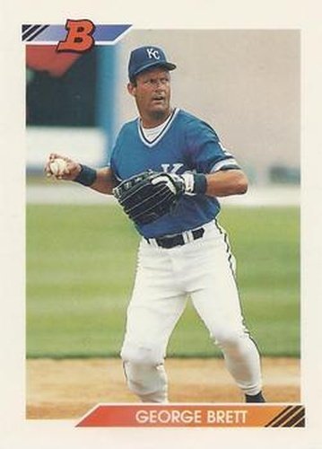 #500 George Brett - Kansas City Royals - 1992 Bowman Baseball