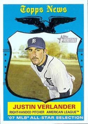 #500 Justin Verlander - Detroit Tigers - 2008 Topps Heritage Baseball