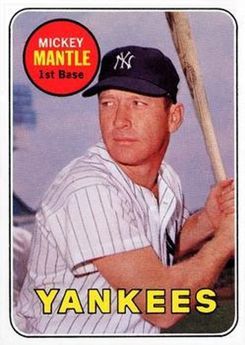 #500a Mickey Mantle - New York Yankees - 1969 Topps Baseball