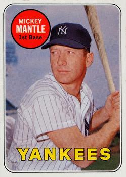 #500b Mickey Mantle - New York Yankees - 1969 Topps Baseball