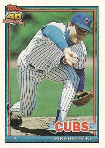 #501 Mike Bielecki - Chicago Cubs - 1991 Topps Baseball