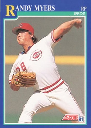 #501 Randy Myers - Cincinnati Reds - 1991 Score Baseball