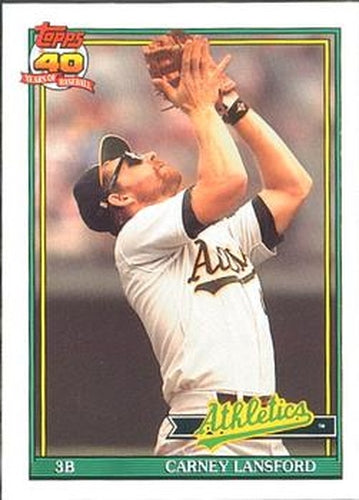#502 Carney Lansford - Oakland Athletics - 1991 O-Pee-Chee Baseball