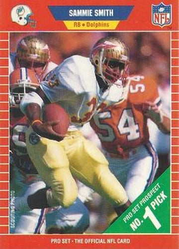 #502 Sammie Smith - Miami Dolphins - 1989 Pro Set Football