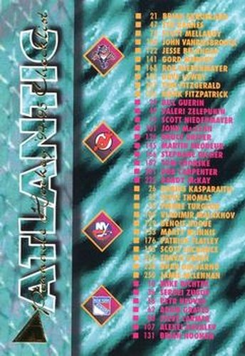 #267 Atlantic Division Checklist - 1994-95 Pinnacle Hockey