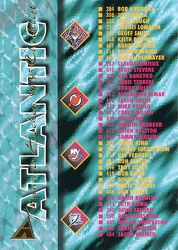#517 Atlantic Divison Checklist - 1994-95 Pinnacle Hockey