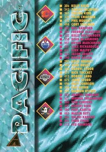 #520 Pacific Division Checklist - 1994-95 Pinnacle Hockey