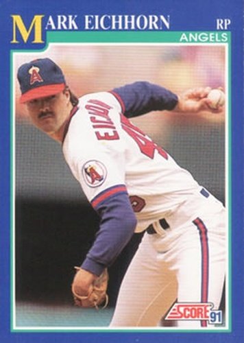 #504 Mark Eichhorn - California Angels - 1991 Score Baseball