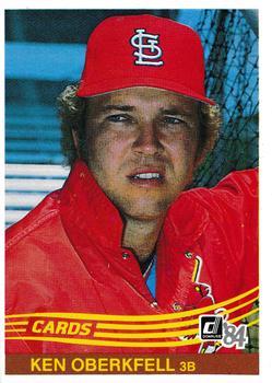 #504 Ken Oberkfell - St. Louis Cardinals - 1984 Donruss Baseball