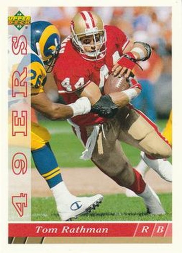 #505 Tom Rathman - San Francisco 49ers - 1993 Upper Deck Football