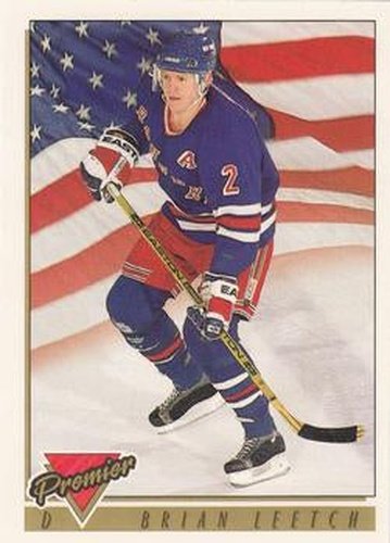 #505 Brian Leetch - New York Rangers - 1993-94 Topps Premier Hockey