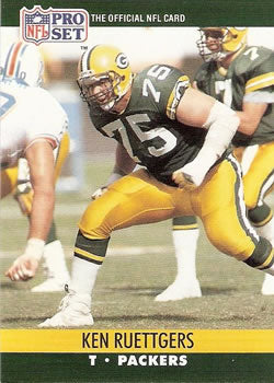 #507 Ken Ruettgers - Green Bay Packers - 1990 Pro Set Football