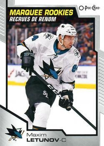 #507 Maxim Letunov - San Jose Sharks - 2020-21 O-Pee-Chee Hockey