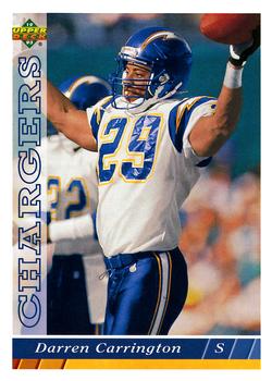 #508 Darren Carrington - San Diego Chargers - 1993 Upper Deck Football