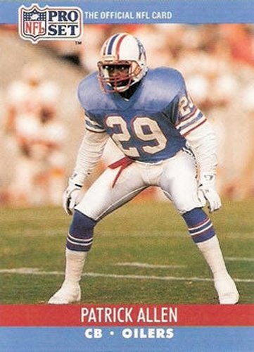 #508 Patrick Allen - Houston Oilers - 1990 Pro Set Football