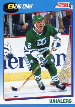 #509 Brad Shaw - Hartford Whalers - 1991-92 Score Canadian Bilingual Hockey