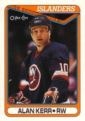 #50 Alan Kerr - New York Islanders - 1990-91 O-Pee-Chee Hockey