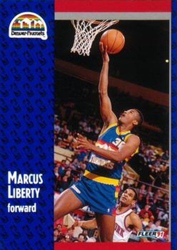 #50 Marcus Liberty - Denver Nuggets - 1991-92 Fleer Basketball