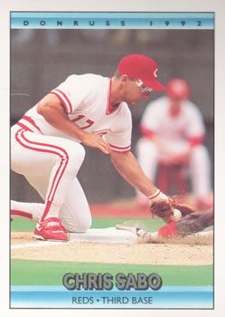 #50 Chris Sabo - Cincinnati Reds - 1992 Donruss Baseball