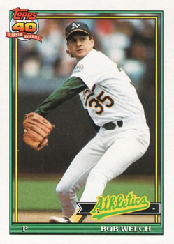 #50 Bob Welch - Oakland Athletics - 1991 Topps Baseball
