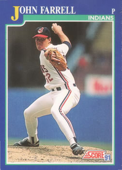 #50 John Farrell - Cleveland Indians - 1991 Score Baseball