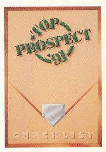 #50 Top Prospect Checklist - 1991 Upper Deck Baseball