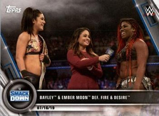 #50 Bayley & Ember Moon def. Fire & Desire - 2020 Topps WWE Women's Division Wrestling