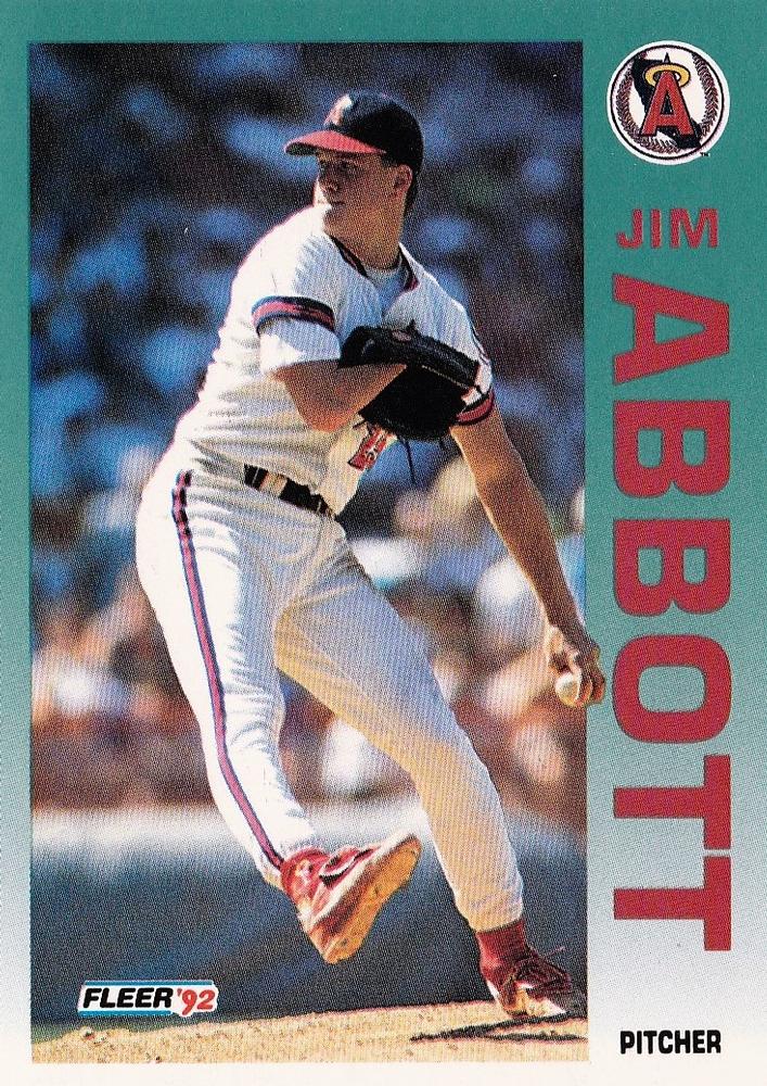 #50 Jim Abbott - California Angels - 1992 Fleer Baseball
