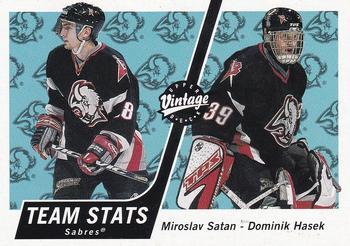 #50 Miroslav Satan / Dominik Hasek - Buffalo Sabres - 2000-01 Upper Deck Vintage Hockey