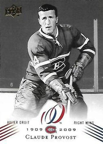 #50 Claude Provost - Montreal Canadiens - 2008-09 Upper Deck Montreal Canadiens Centennial Hockey