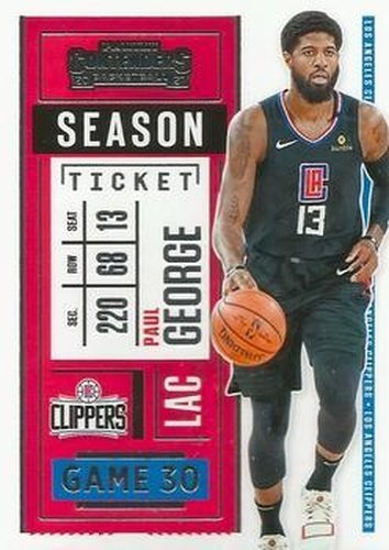 #50 Paul George - Los Angeles Clippers - 2020-21 Panini Contenders Basketball