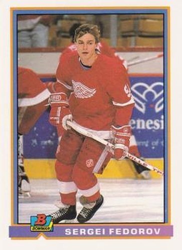 #50 Sergei Fedorov - Detroit Red Wings - 1991-92 Bowman Hockey