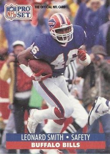 #450 Leonard Smith - Buffalo Bills - 1991 Pro Set Football