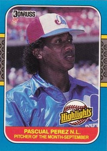 #50 Pascual Perez - Montreal Expos - 1987 Donruss Highlights Baseball