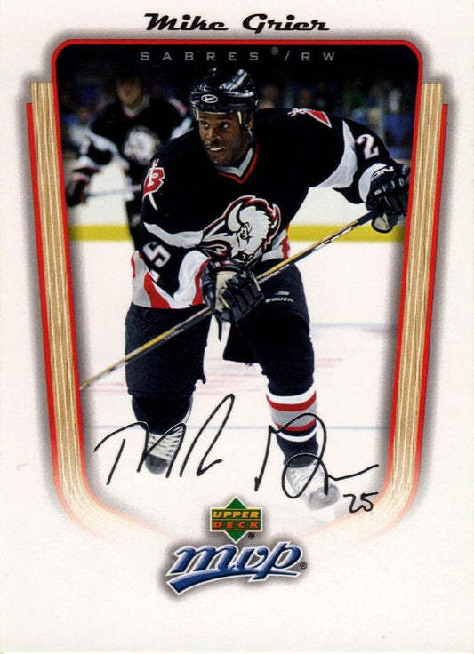 #50 Mike Grier - Buffalo Sabres - 2005-06 Upper Deck MVP Hockey