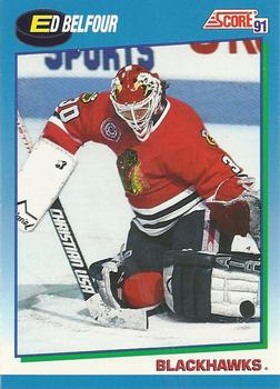 #510 Ed Belfour - Chicago Blackhawks - 1991-92 Score Canadian Hockey