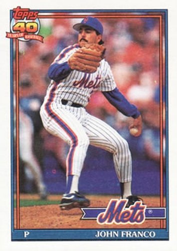 #510 John Franco - New York Mets - 1991 Topps Baseball