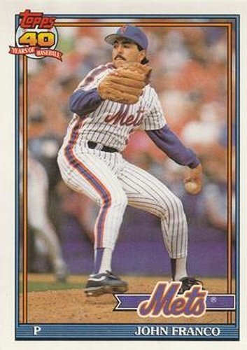 #510 John Franco - New York Mets - 1991 O-Pee-Chee Baseball