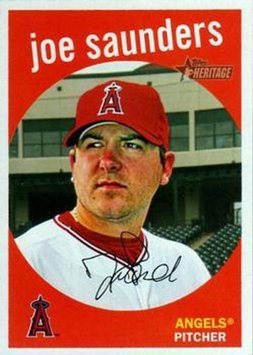 #510 Joe Saunders - Los Angeles Angels - 2008 Topps Heritage Baseball