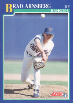 #510 Brad Arnsberg - Texas Rangers - 1991 Score Baseball