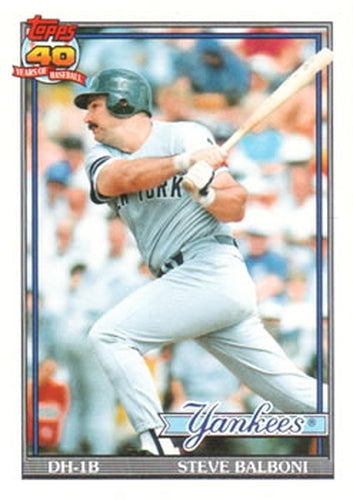 #511 Steve Balboni - New York Yankees - 1991 Topps Baseball
