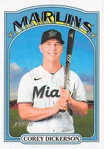 #513 Corey Dickerson - Miami Marlins - 2021 Topps Heritage Baseball
